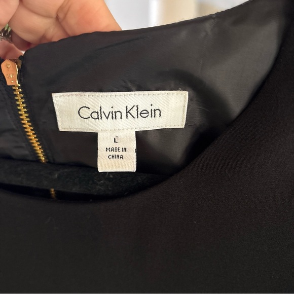 Calvin Klein Black Dress with Gold Zipper Accents - Picture 3 of 7